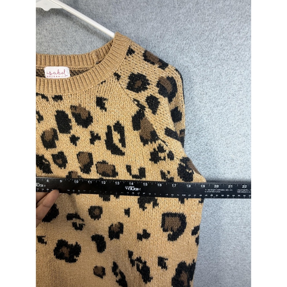 Isabel Maternity By Ingrid & Isabel Sweater Womens M Brown Leopard Knit Pullover - Picture 5 of 9